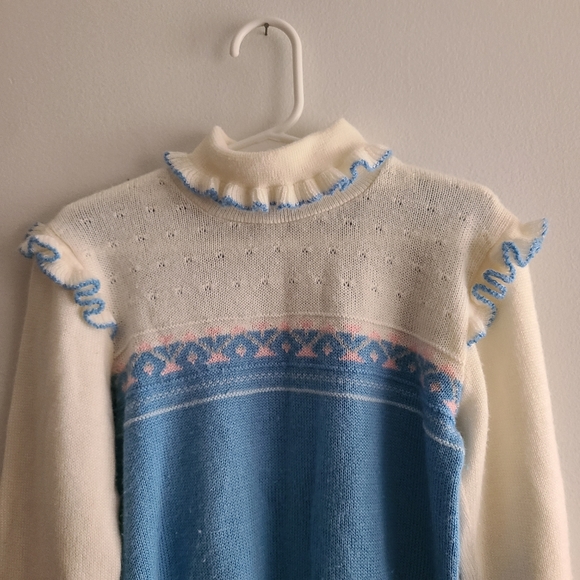 Winne the Pooh Brand Girls Ruffle Turtleneck Sweater - Picture 2 of 5